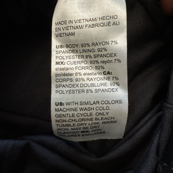 Chicos Women Midi Dress 3 XL/16 Black Mock Neck Short Sleeves Fully Lined Slits - Picture 12 of 12